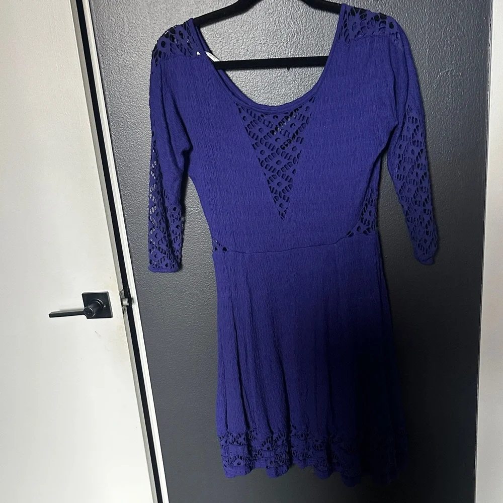 Free People purple Elegant Purple Lace Dress like new XS